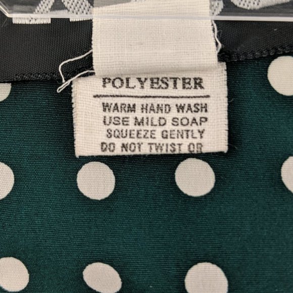 ARC Womens Top Size 12 Green White Polka Dots Elastic Sleeveless Square Neckline - Picture 8 of 9